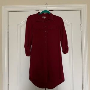 Maroon button up dress